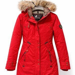 Women's Red Ski Jacket with Fur Hood size XS Used Once, Like New